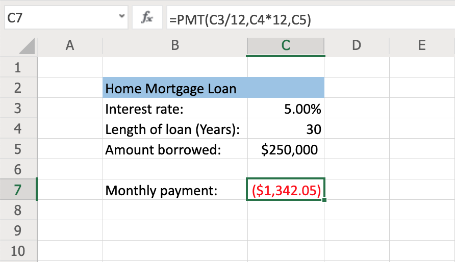 calculate mortgage monthly payment