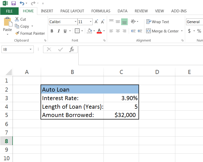 Excel Monthly Payment Formula