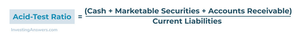 acid test ratio formula
