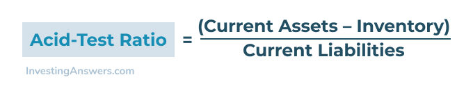 formula for acid test ratio 