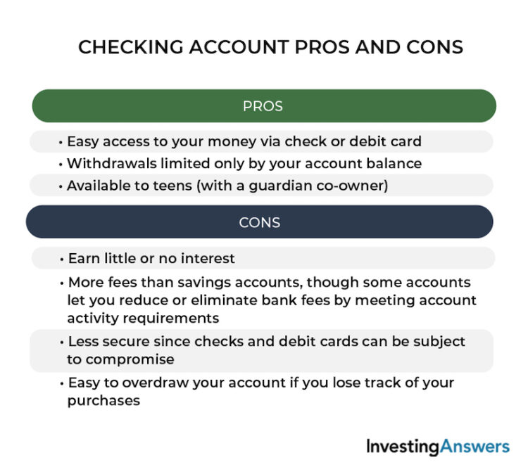 Checking account pros and cons