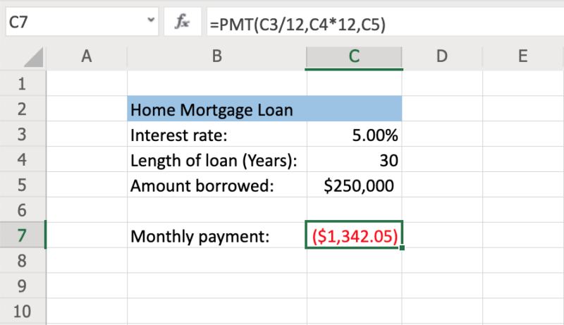 How To Calculate Monthly Loan Payments In Excel Investinganswers 1185