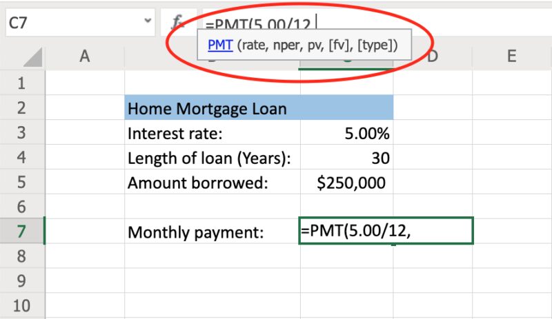 How to Use the PMT Function to Calculate Loan Payments step 3
