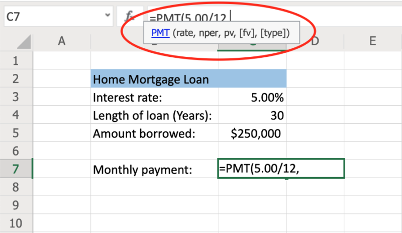 How do i calculate a 2025 total loan payment in excel