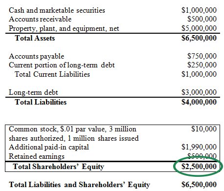 Shareholder equity report